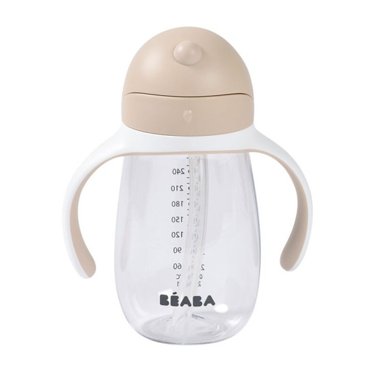 BEABA Mācību krūzīte ar caurulīti Beaba 300 ml, Clay Earth