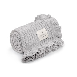 Bambusa sega ar volānu 85x105 Light Grey