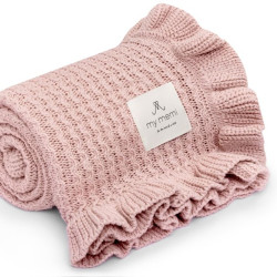 Bambusa sega ar volānu 85x105 Powder Pink