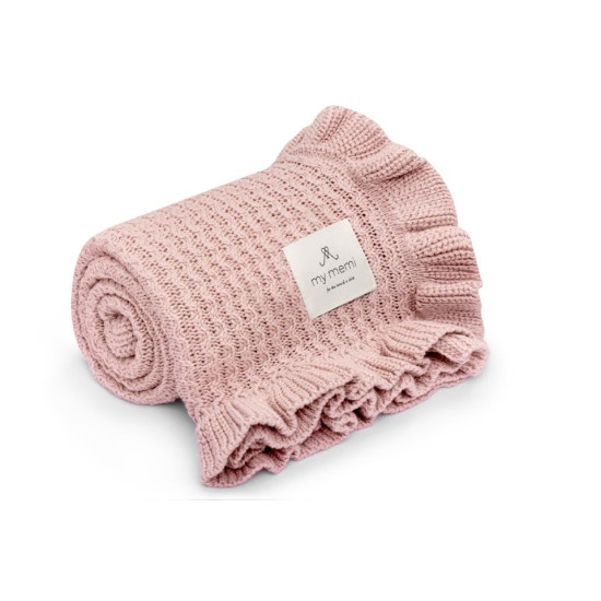 Bambusa sega ar volānu 85x105 Powder Pink