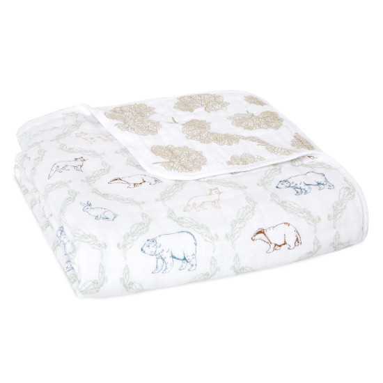 Sega muslīna 120x120 cm, harmony-folk forest muslin blanket