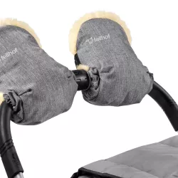 Roku mufe ratiem Fellhof UNI Lambskin Hand Muff for Prams Beige