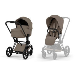 Cybex Priam Comfort v5 + carry cot Coconut Brown, Matt Black frame