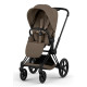 Cybex Priam Comfort v5 + carry cot Coconut Brown, Matt Black frame