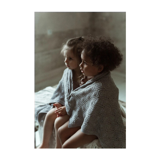 100% dabīgas merino vilnas pleds Light grey -Premium Collection