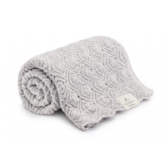 100% dabīgas merino vilnas pleds Light grey -Premium Collection