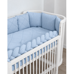 Satīna gultas veļas komplekts "Platinum" Dusty Blue