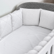 Satīna gultas veļas komplekts "Platinum" White / Waffle