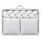 Satīna gultas veļas komplekts "Platinum" White / Waffle