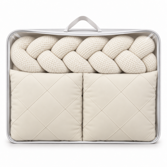 Satīna gultas veļas komplekts "Platinum" Vanilla / Waffle