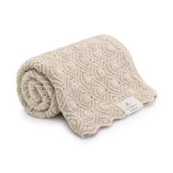 100% dabīgas merino vilnas pleds Warm beige  -Premium Collection