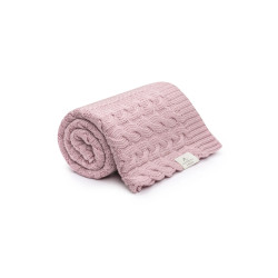 Silts pleds no 100% merino vilnas Powder Pink - Premium Kolekcija