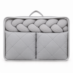 Satīna gultas veļas komplekts "Platinum" Light Grey / Braid