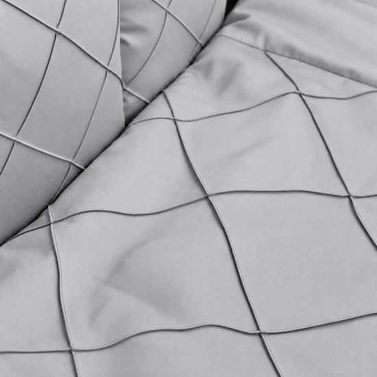 Satīna gultas veļas komplekts "Platinum" Light Grey / Braid